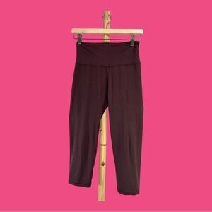 Always brand women’s cropped yoga or leggings in Plum color, One Size